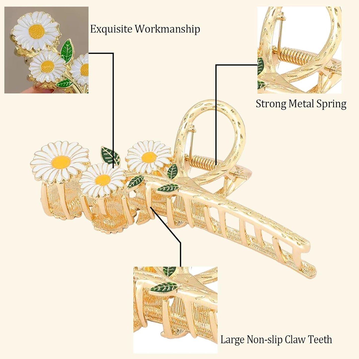 6 Pcs Hair Claw Clips for Women, Large Strong Metal Butterfly Hair Clips Flower Hair Clips for Women Thick Hair