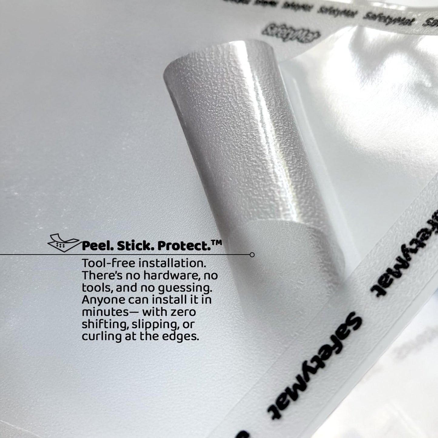 SafetyMat® Invisible Toilet Mat - Peel & Stick, Slip-Resistant & Easy to Clean Bathroom Accessory | Ideal for Renters & Kids | Affordable, Durable, Odorless & Perfect for Everyday Use