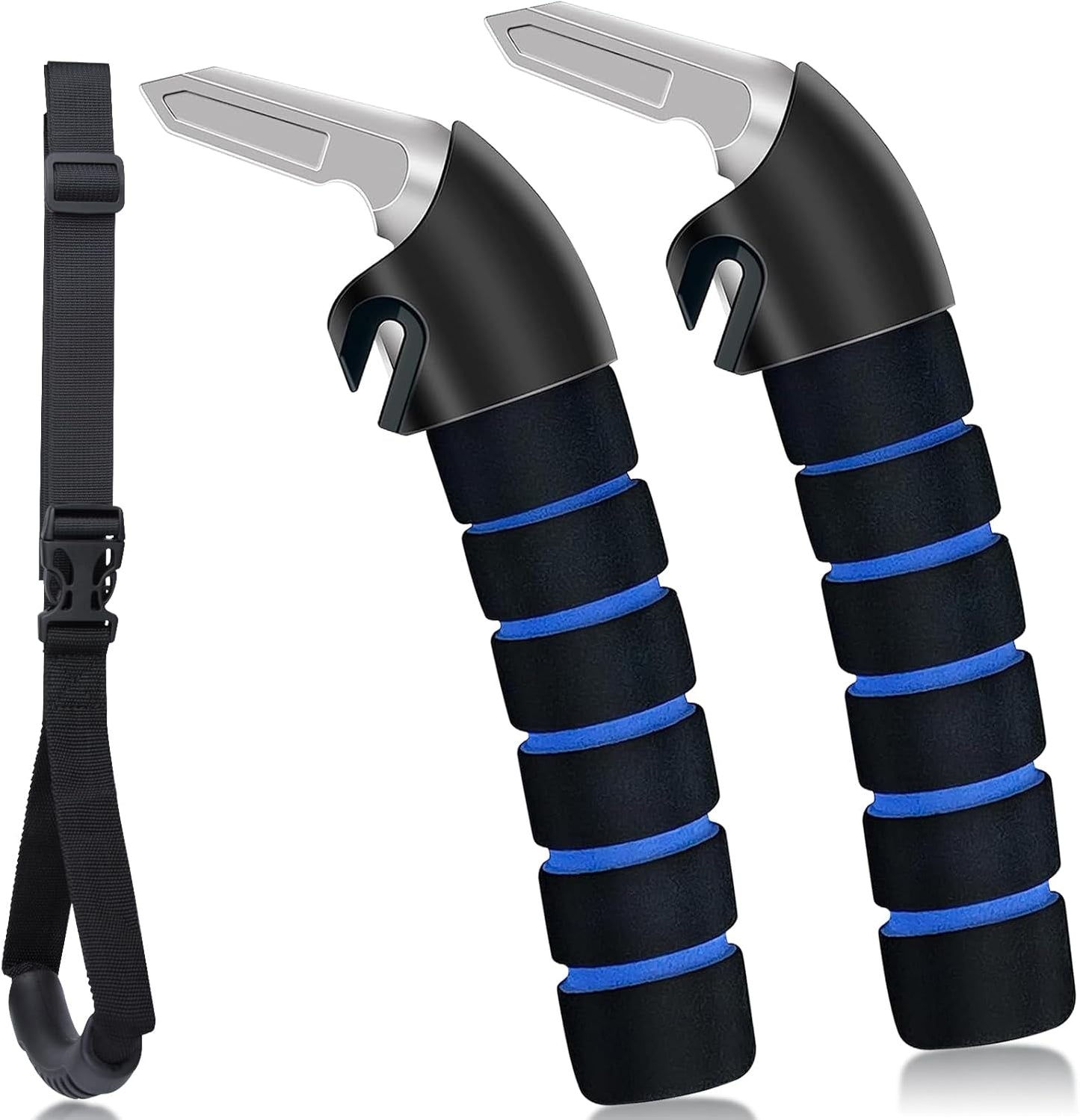 Car Handle Assist for Elderly - Car Door Handle for Elderly & Seniors & Handicap - Multifunction Car Armrest Portable Bar（2Pack Blue and Strap）