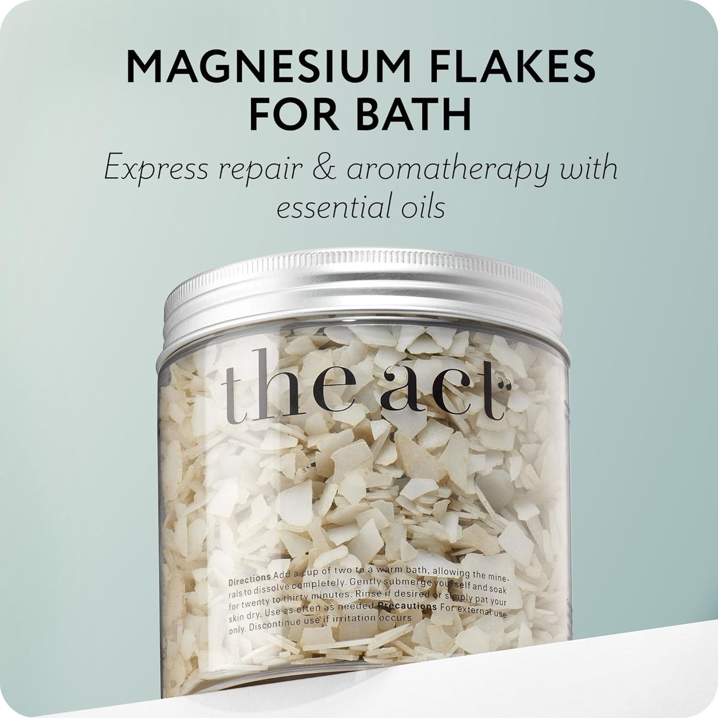 Magnesium Flakes for Bath – Relaxing Aromatherapy Blend with Ylang-Ylang, Lavender & Mandarin Oils for Muscle Relief, Detox, Better Sleep – Magnesium Bath Soak for Women Men - Bath Salts 14.11 Oz