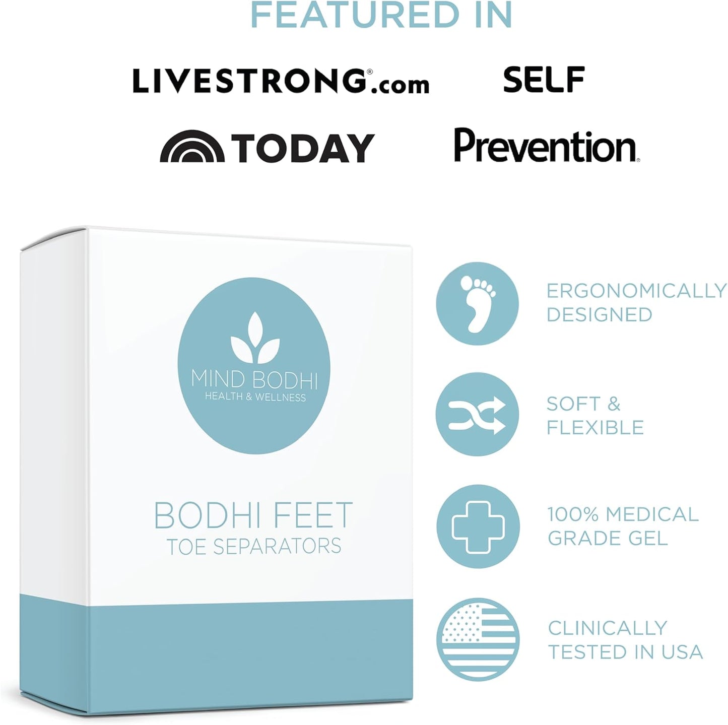 Mind Bodhi Toe Separators/Toe Spacers - For Men and Women - Correcting Bunions and Restoring Toes to Their Original Shape - Large Size - Clear