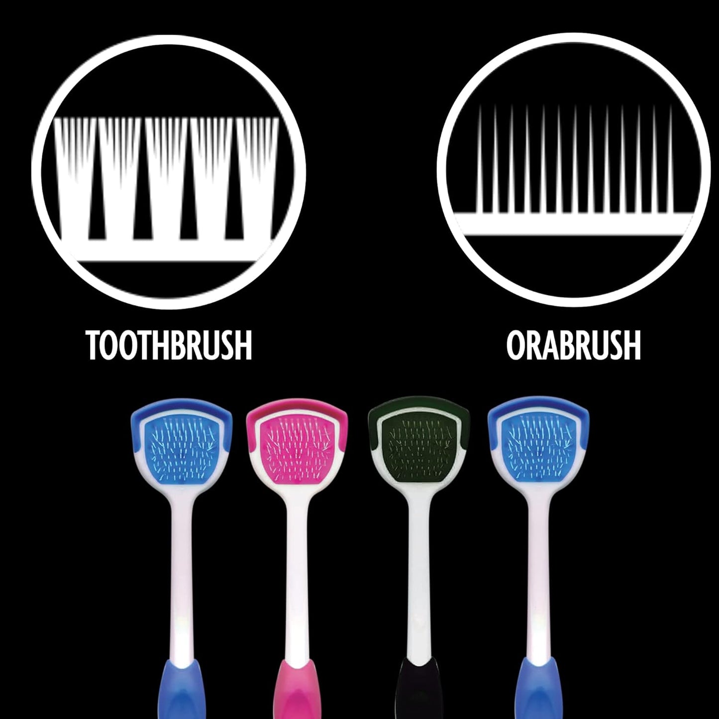 DenTek Orabrush Tongue Scraper, Gentle Tongue Cleaner Brush for Fresh Breath, 2 Count