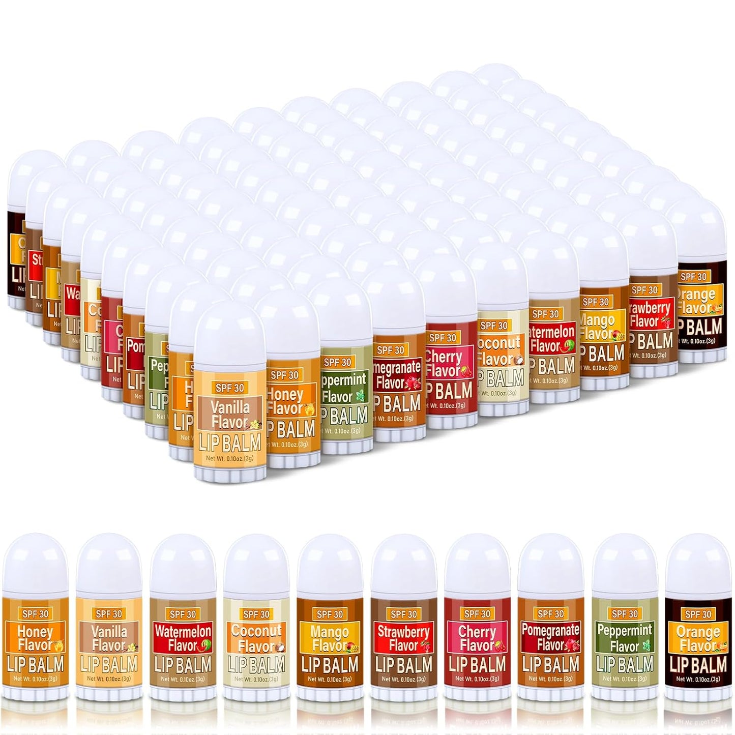 100 Pcs Mini Sunscreen Lip Balms Bulk Spf 30 Fall Favor Gifts Lip Balms Sticks with Sunscreen Employee Appreciation Gifts Teacher Nurse Wedding Baby Shower Christmas Party Favor for Women Men