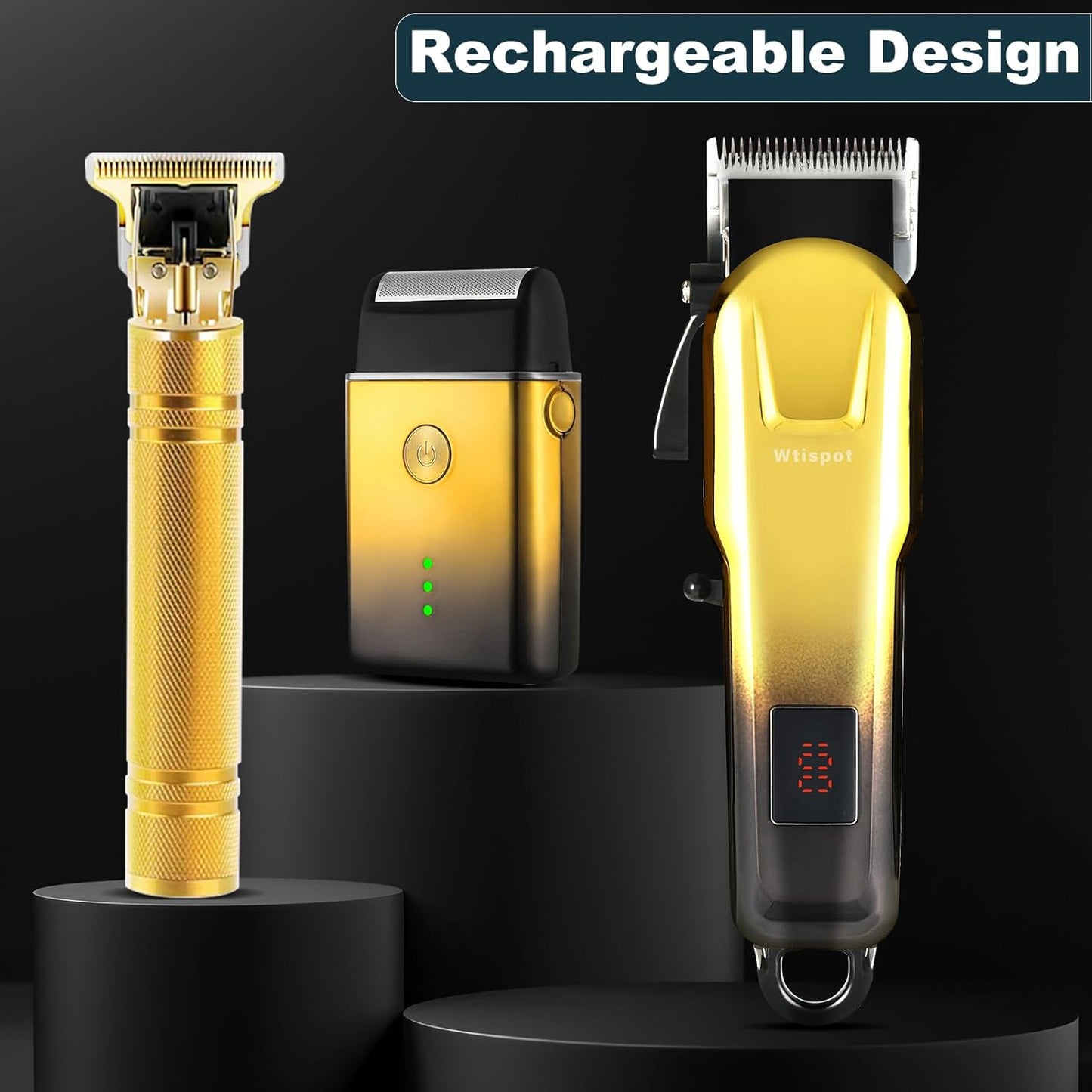 Hair Clippers Set for Men,Hair Clipper Trimmer with LED Display, Professional Cordless Hair Clipper Shaver Beard Trimmer, Hair Cutting Machine for Men, Holiday Gift for Him Father's Day Gift