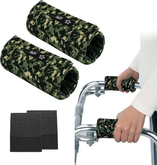 Spring Seaon Universal Walker Handle Padded -Hand Grip (2 Pack) Covers Non-Slip Cushion Padding for Folding Rolling Walker,Rollator Handle-Crutch Handle Pad Grips- Mobility Aid