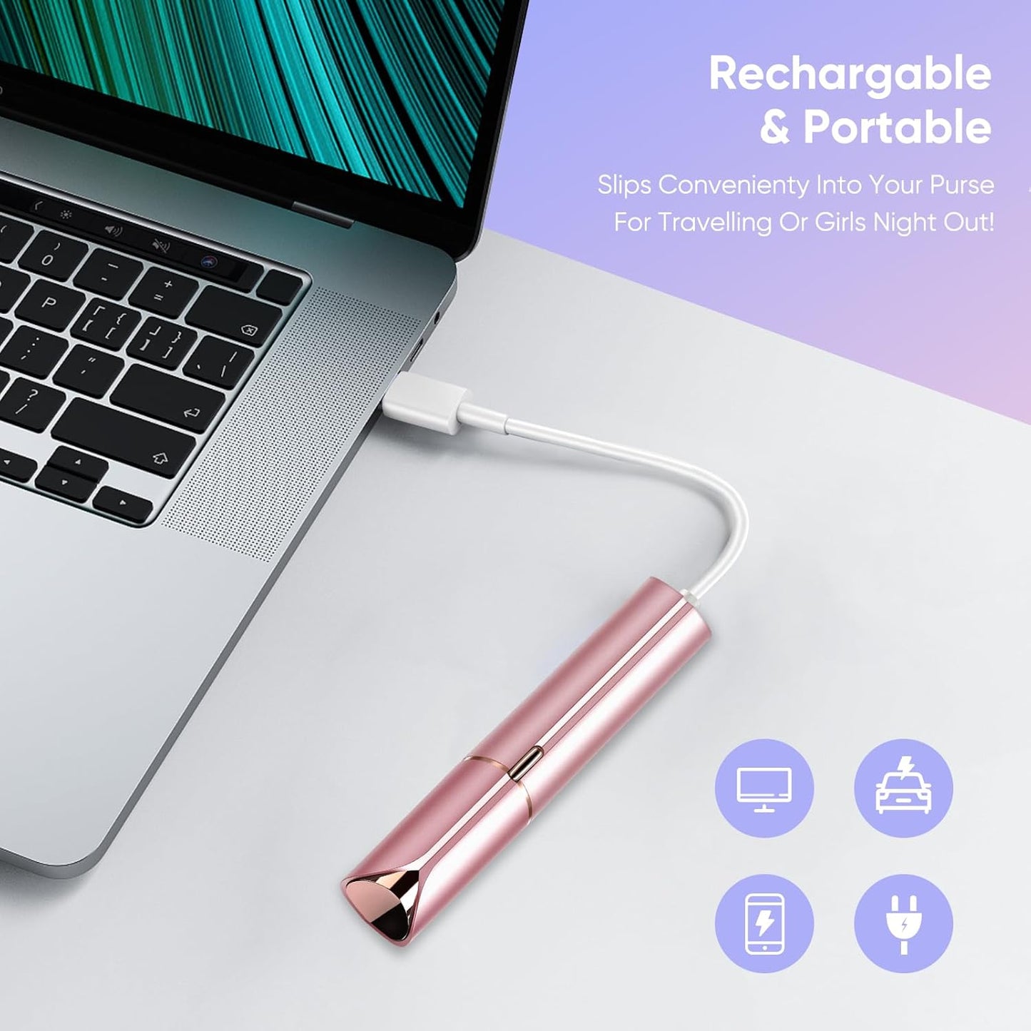 Facial Hair Remover for Women- as Seen on TV Painless Face Shaver -Mini Hair Remover, Electric Razor Shaver Portable Bikini Epilator for Lips, Chin, Armpit, Peach Fuzz,Neck, Cheek(Rose Gold)