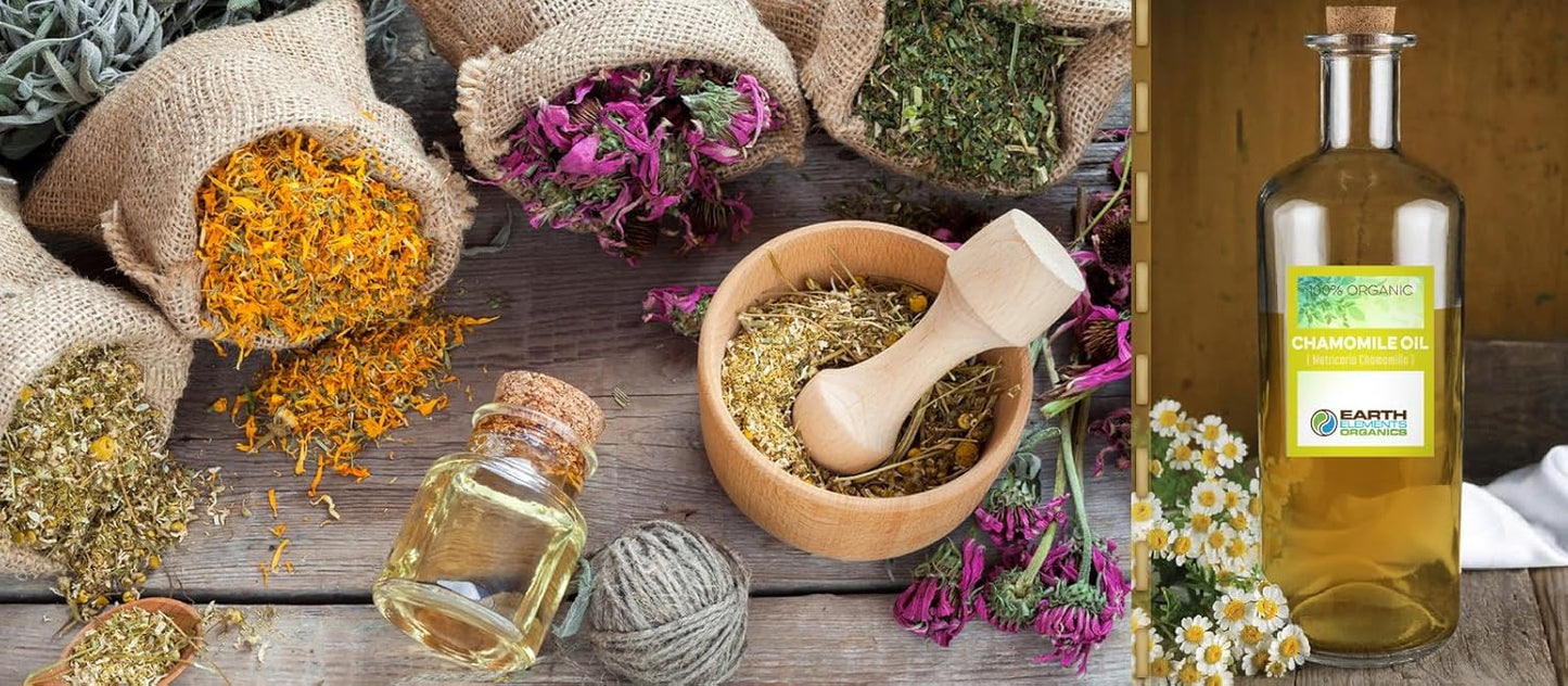 Organic Calendula Oil Raw, Infused, Pressed Herbal Oil Calendula Flowers, Sunflower Seed 8 fl.oz.