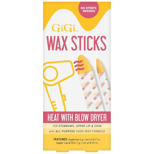 GiGi Wax Sticks for Hair Removal – Hard Wax Kit for Eyebrows, Upper Lip & Chin – No Strip Waxing Sticks, Easy to Use, Heats with Blow Dryer