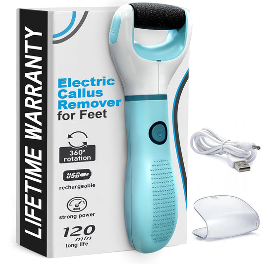 Rechargeable Electric Foot Callus Remover Tool – High-Speed 2800 RPM Electric Foot Sander Callus Remover with Replaceable Roller – Compact & Easy Maintenance, Up to 2-Hour Runtime for Smooth Feet