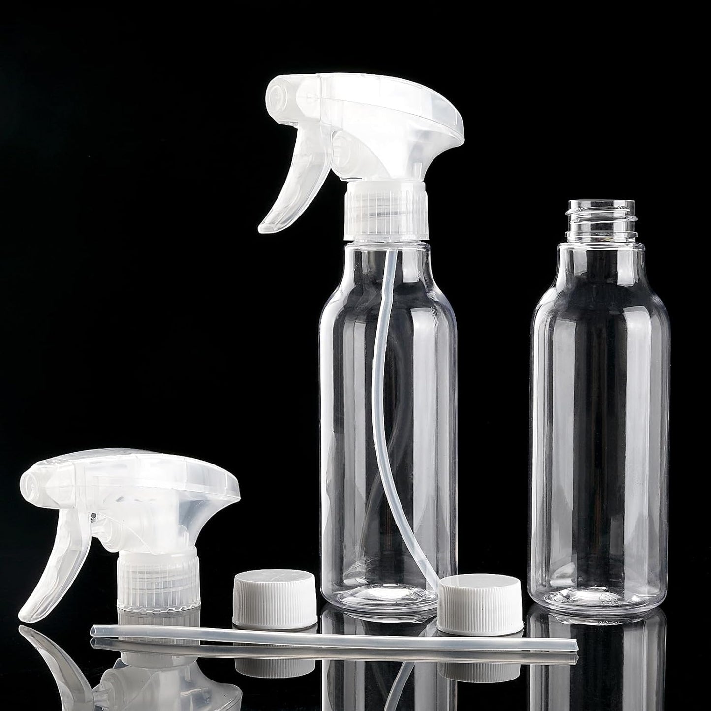 Cosywell Plastic Spray Bottles 8.8oz/260ml 4 Pack Empty Spray Bottle for Cleaning Mist/Stream Heavy Duty Water Spraying Bottle for Cooking Solutions Essential Oils Hair Care(Clear)