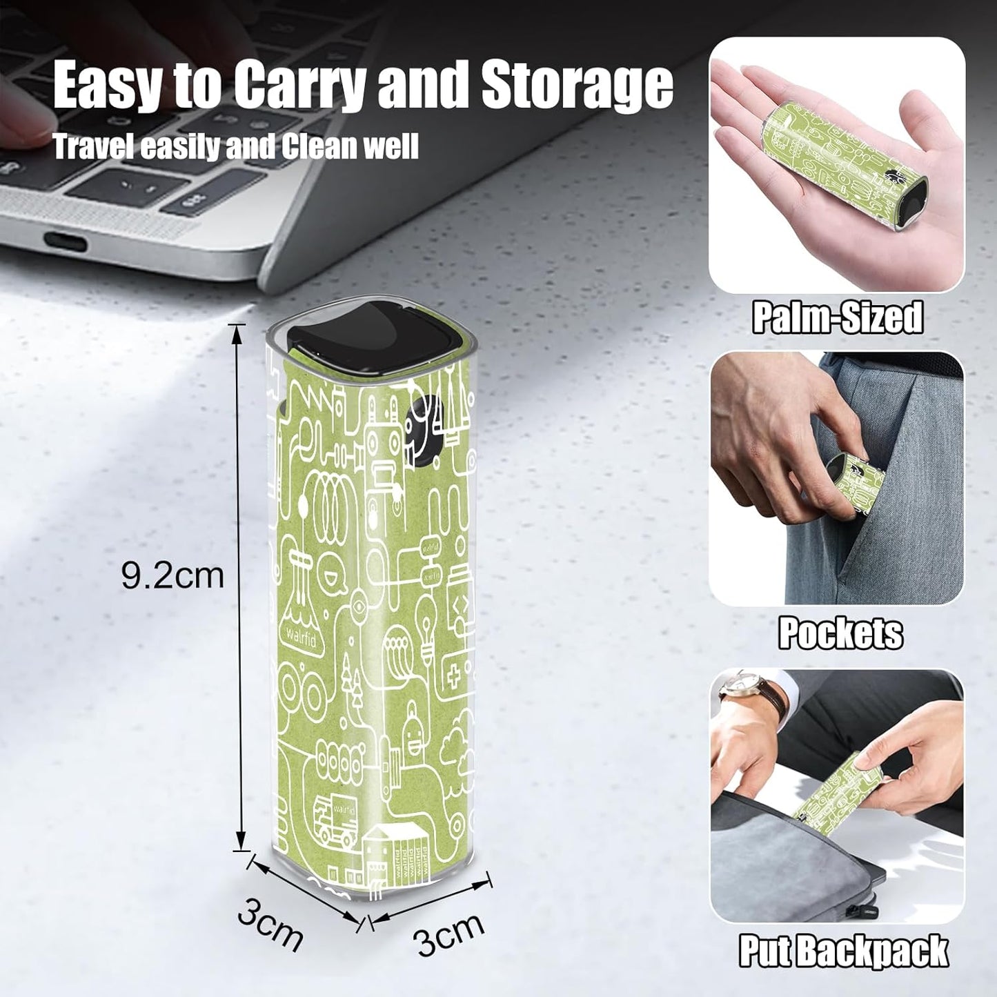 walrfid Car Screen Cleaner Spray and Wipe Cleaning Kit for Electronic iPad, iPhone, Phone, MacBook, TV, Monitor, Tablet Display, with Graffiti Case