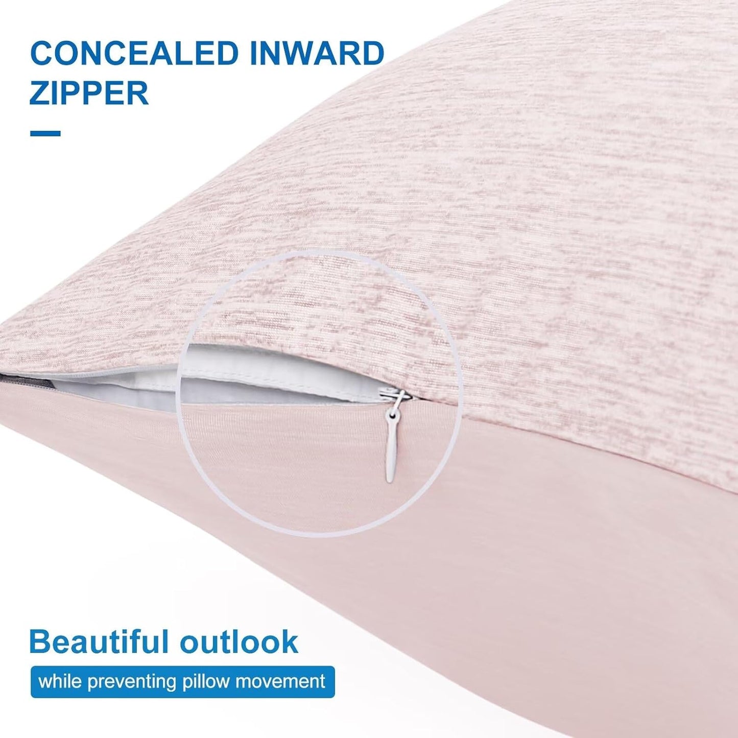 HOMFINE Cooling Pillowcase Body Size - Double Side Q-Max 0.439 Cooling Fiber for Pillow Protector, Breathable Long Cold Pillow Cover for Hot Sleeper Night Sweat, Hidden Zipper, 1 Pack (20"x54", Pink)