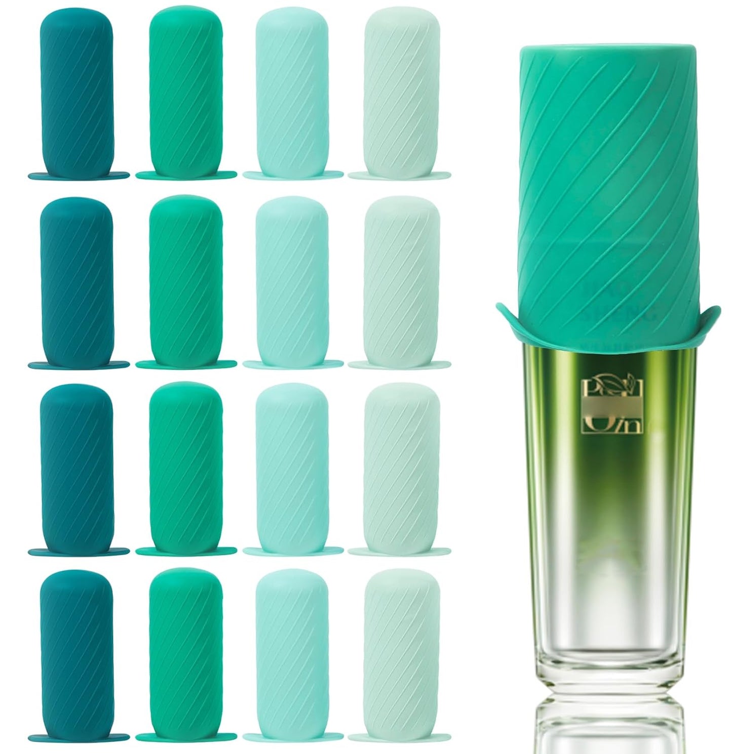 Bottle Covers for Travel, Elastic Sleeves for Leak Proofing, Silicone toiletry Containe sleeves, Leak Locks Travel Accessories for Shampoo Conditioner Wash Body Bottles (16pack)