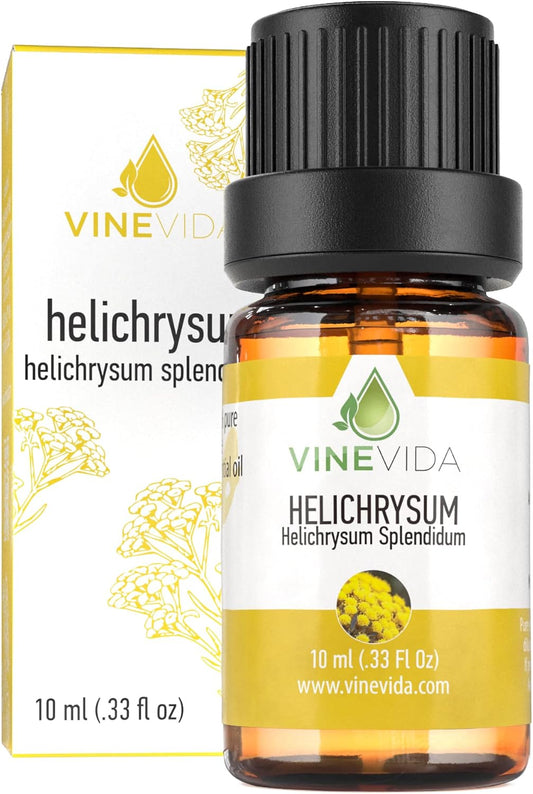 VINEVIDA Helichrysum Essential Oil 10 mL - Pure, Undiluted Helichrysum Oil for DIY Candle Scents and Soapmaking - Safe for Skin