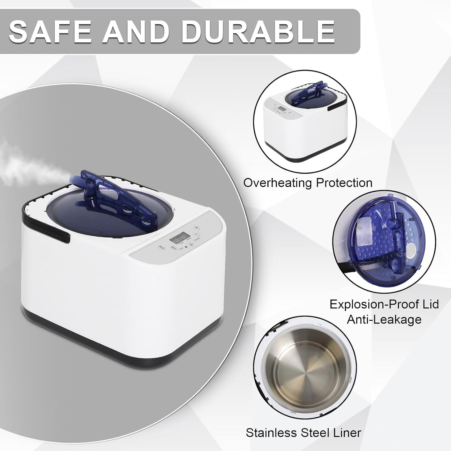 Sauna Steamer Machine, 4 Liter 1500W Steam Generator for Sauna, Sauna Steamer Pot with Remote Control for Home SPA Shower Body Relaxation Body Detox, Adjustable Steam Settings