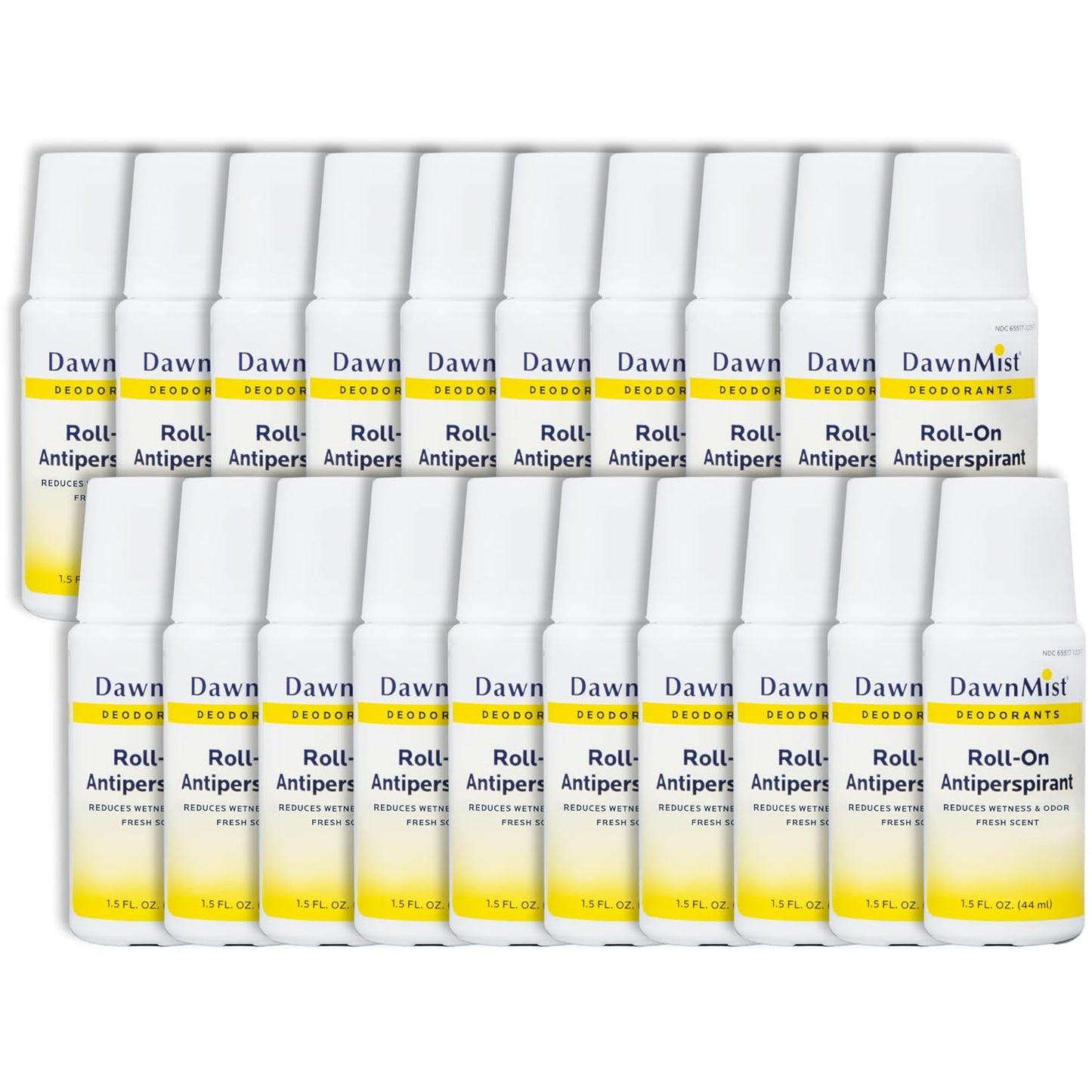 Dukal RD15 DawnMist Roll on Antiperspirant & Deodorant, Fresh Scent, Travel Size, 1.5oz, 20 pack