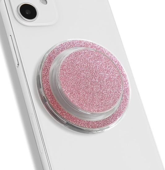 Bling Bling Glitter Phone Grip & Stand - Elegant Magsafe Compatible Phone Holder for Secure Grip and Hands-Free Viewing (Pink)