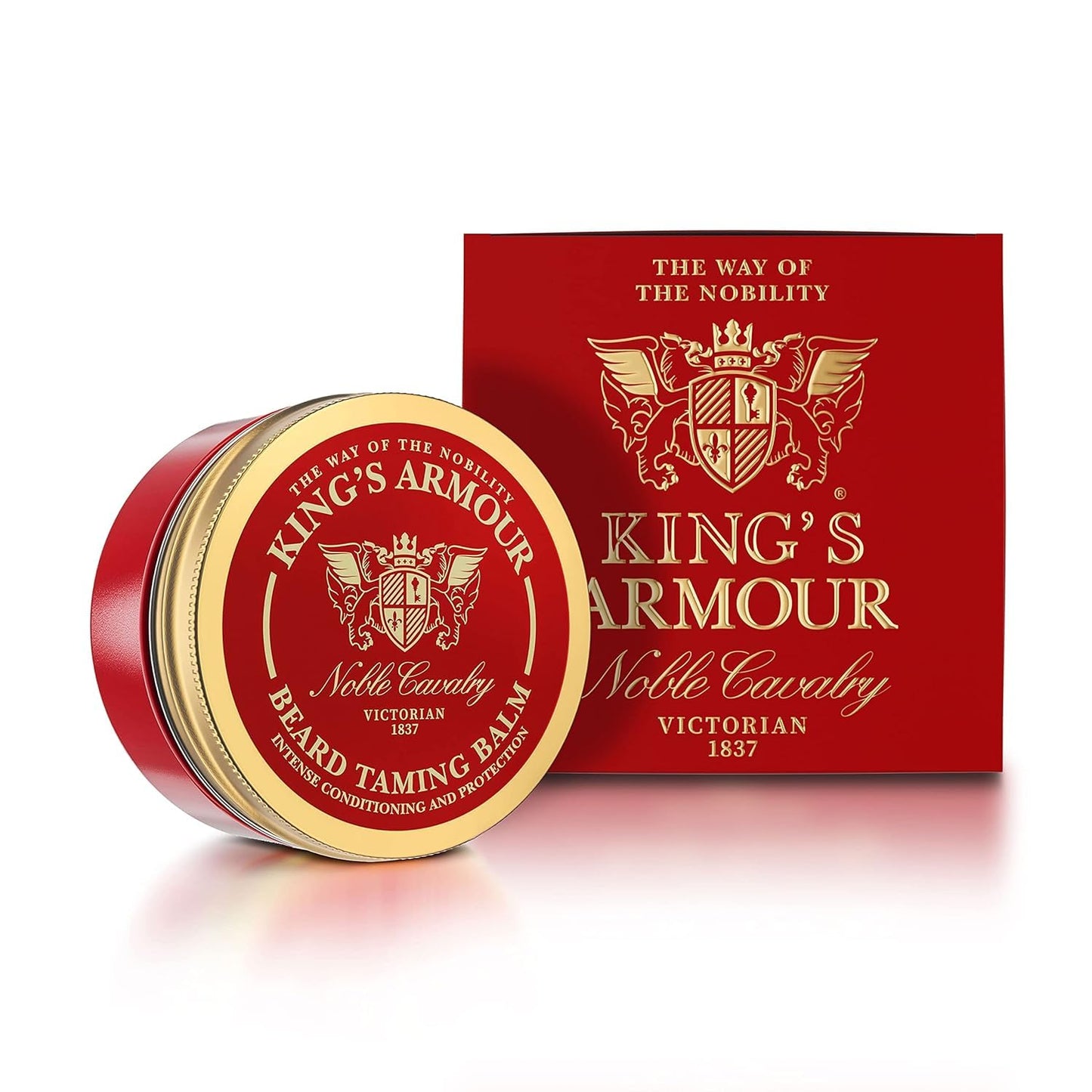 King's Armour Luxury Beard Balm for Men | Argan, Jojoba & Almond Oil | Shape, Soften & Moisturize with Noble Precision | 50ml Premium Grooming Balm - 50 ml (1.69 Fl Oz)