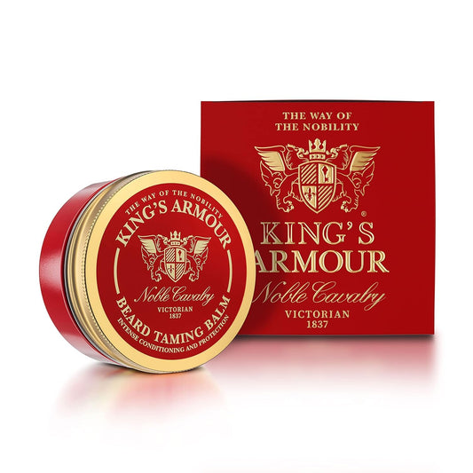 King's Armour Luxury Beard Balm for Men | Argan, Jojoba & Almond Oil | Shape, Soften & Moisturize with Noble Precision | 50ml Premium Grooming Balm - 50 ml (1.69 Fl Oz)