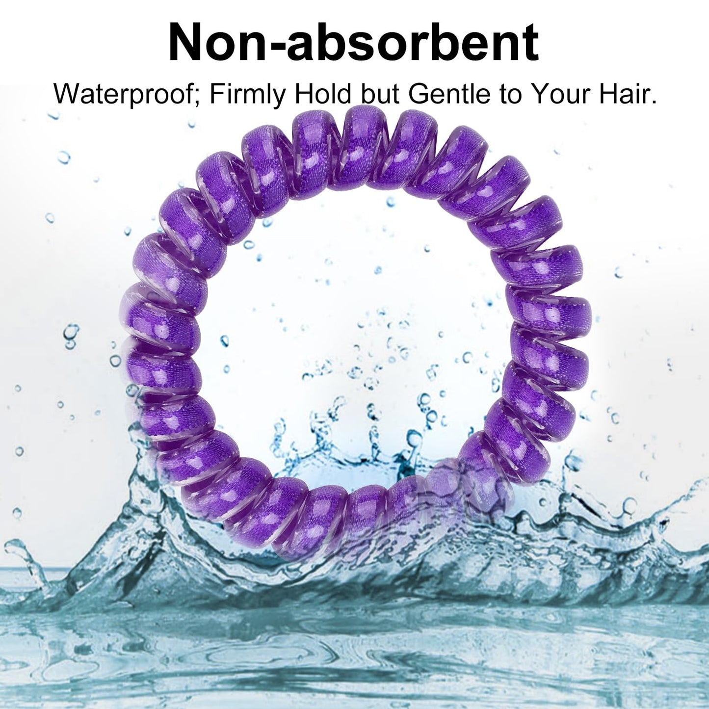 JessLab Spiral Hair Ties for Women, 10-Pack Traceless No-Damage Ponytail Holders, Coils Hair Bands for Girls, Assorted Colors