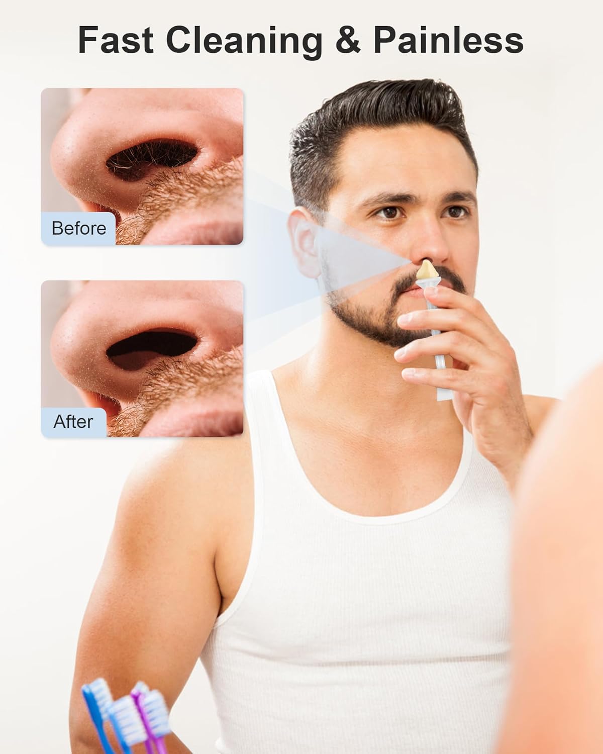 50 Pcs Nose Wax Sticks, Nose Wax Kit Men and Women Nose Wax Applicator Sticks for Nostrils Ears Face Cleaning