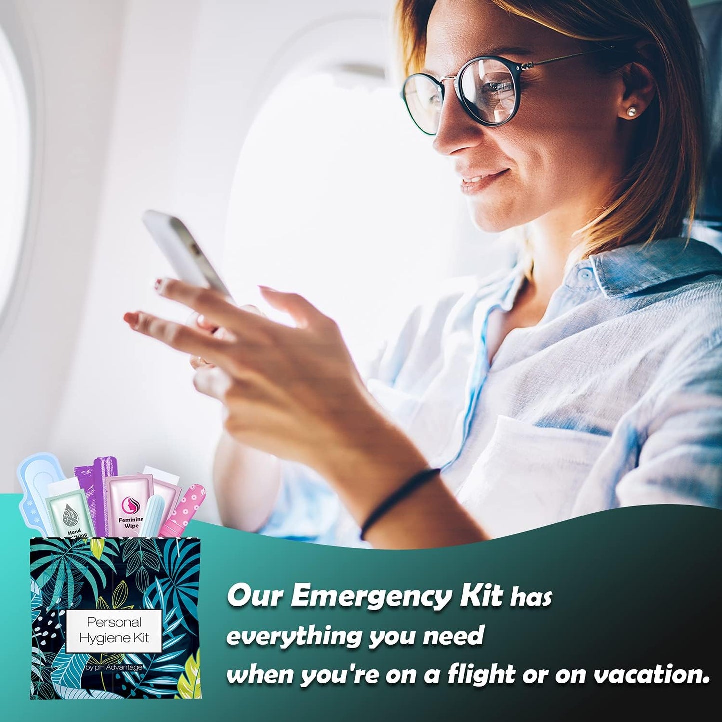 Menstrual Kit All-in-One 10 Pack | Convenience on The Go | Period Kit Pack for Travelling, Tweens & Teenager | Individually Wrapped Feminine Hygiene Product (Blue Forest)