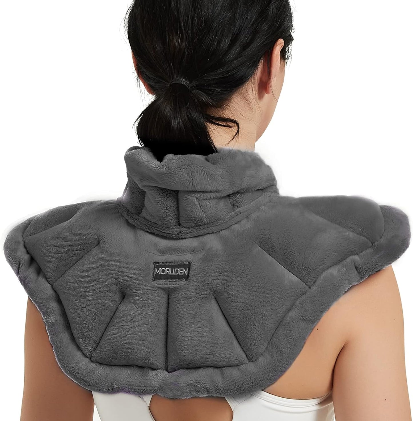 Neck Heating Pad Microwavable for Shoulders, Warmer Wrap Microwave Heating Pad for Neck and Shoulders for Pain Relief - Gray