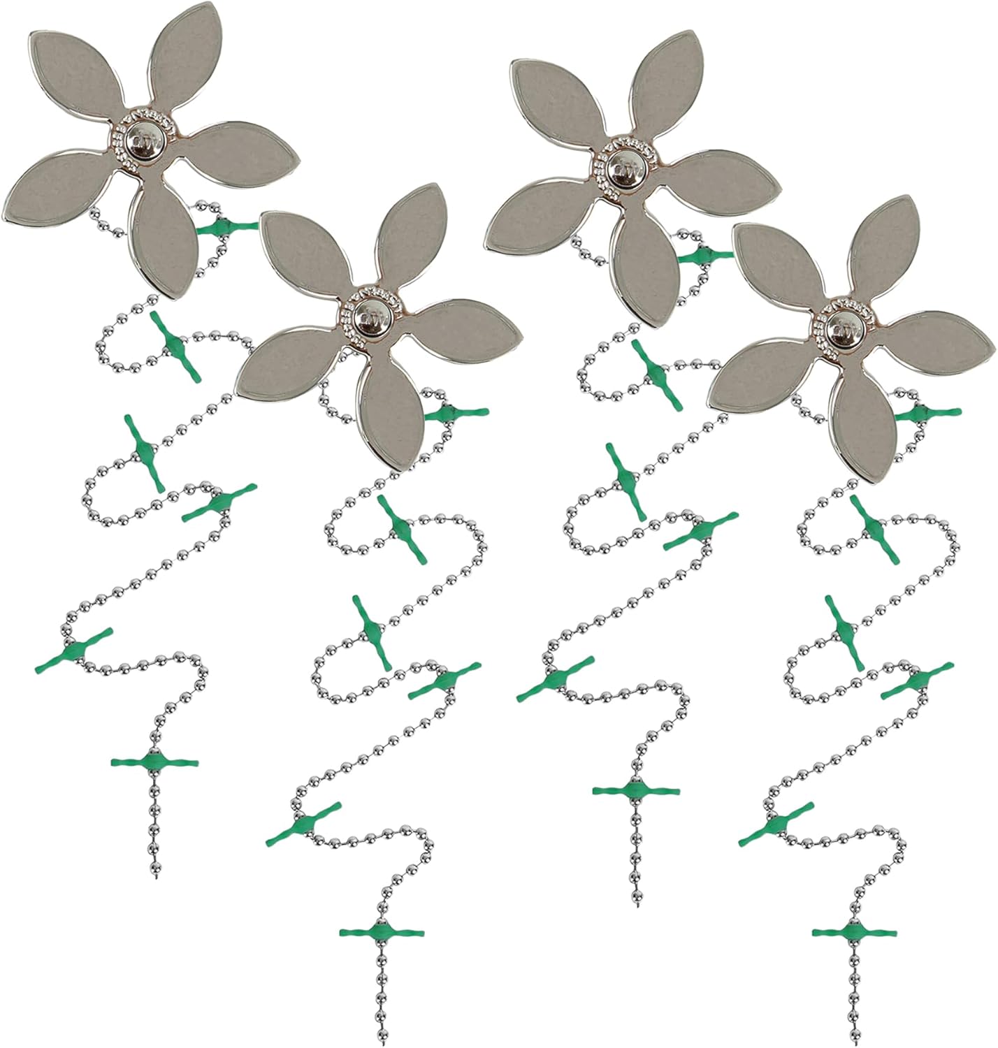 DrainWig Shower Drain Hair Catcher – Disposable Silver Flower (4-Pack) – No-Touch Hair Removal for Flat Shower Drains – As Seen on Shark Tank