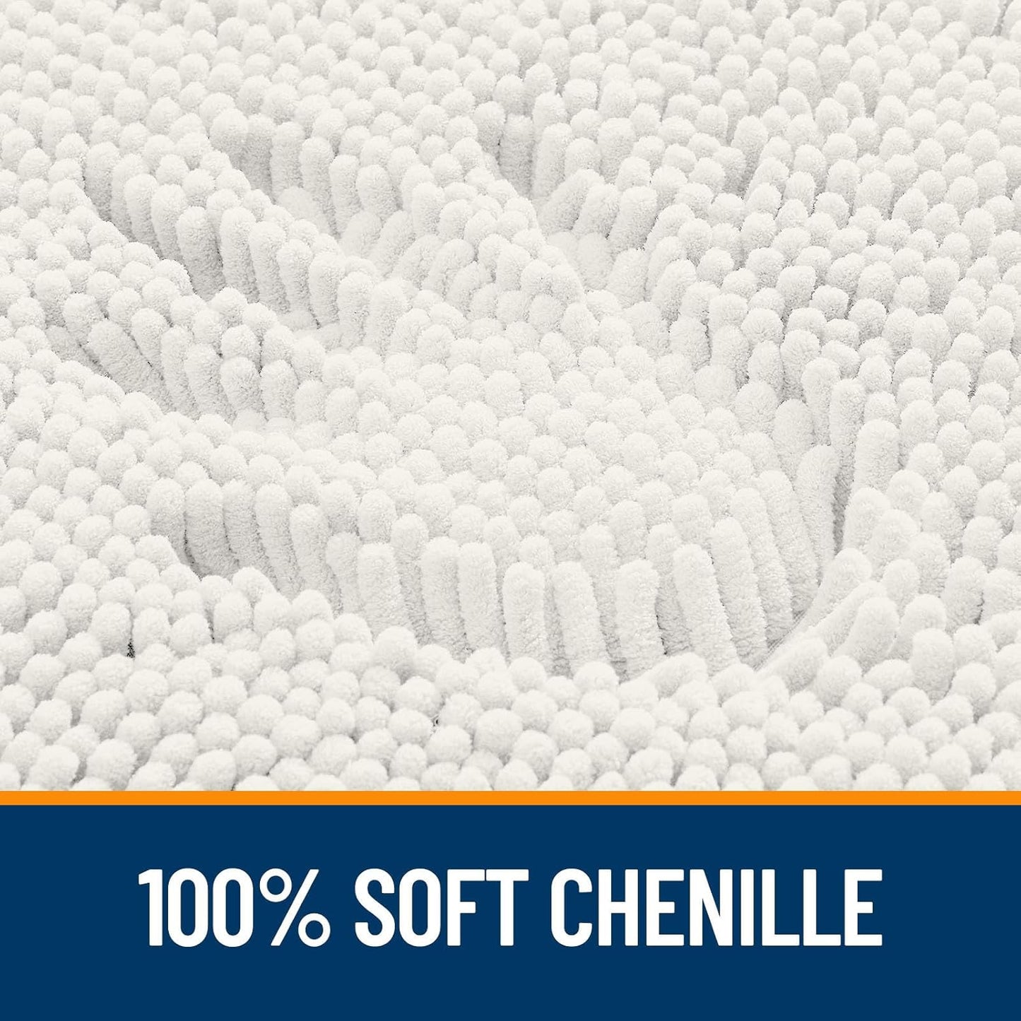 OLANLY Bathroom Rugs 34x21, Extra Soft Absorbent Chenille Bath Rugs, Rubber Backing Quick Dry, Machine Washable Bath Mats for Bathroom Floor, Tub and Shower, Home Decor Accessories, Ivory