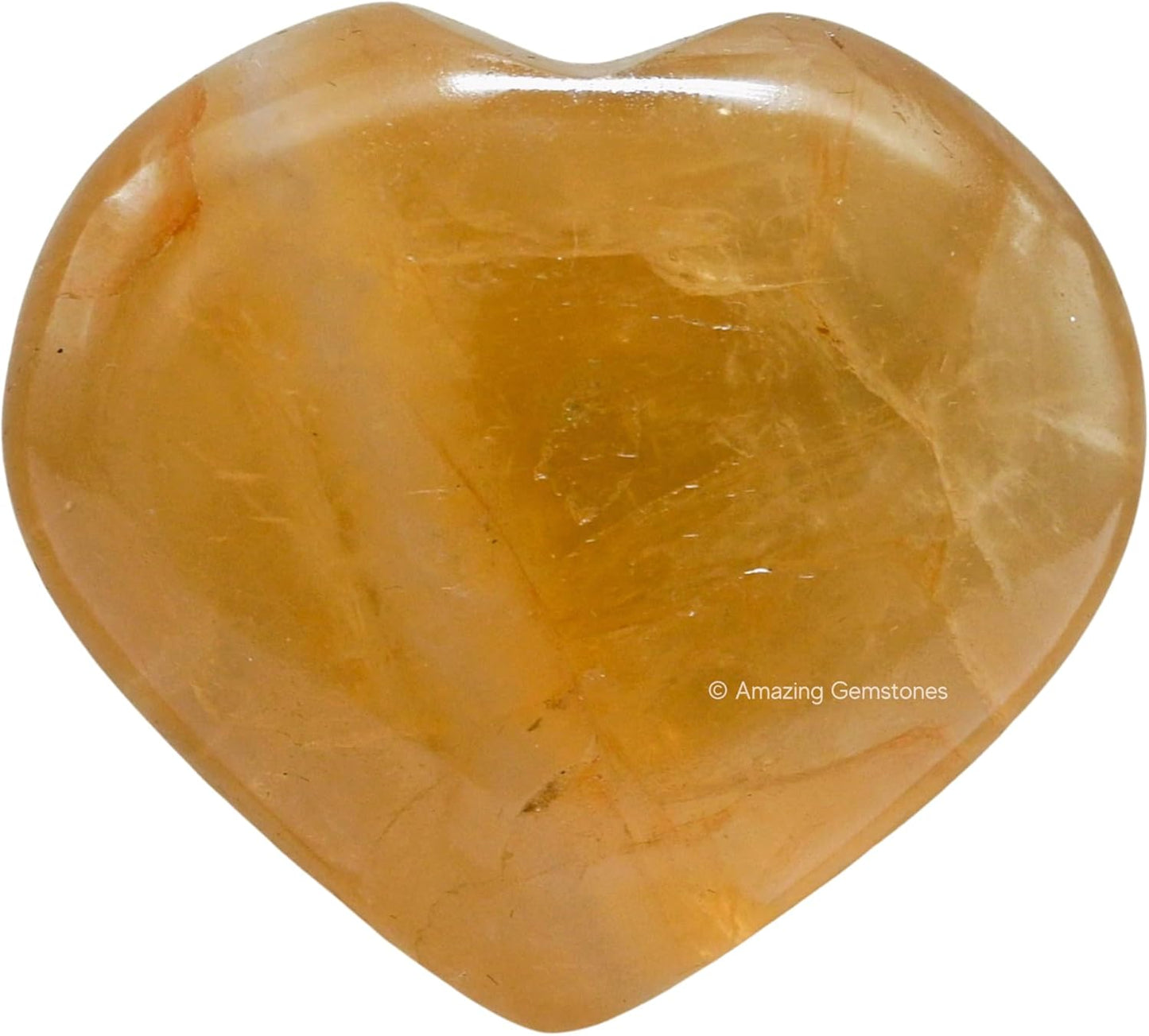 Amazing Gemstone Citrine Crystal Heart Palm Stone - Pocket Massage Worry Stone for Natural Body Chakra Balancing, Reiki Healing and Crystal Grid
