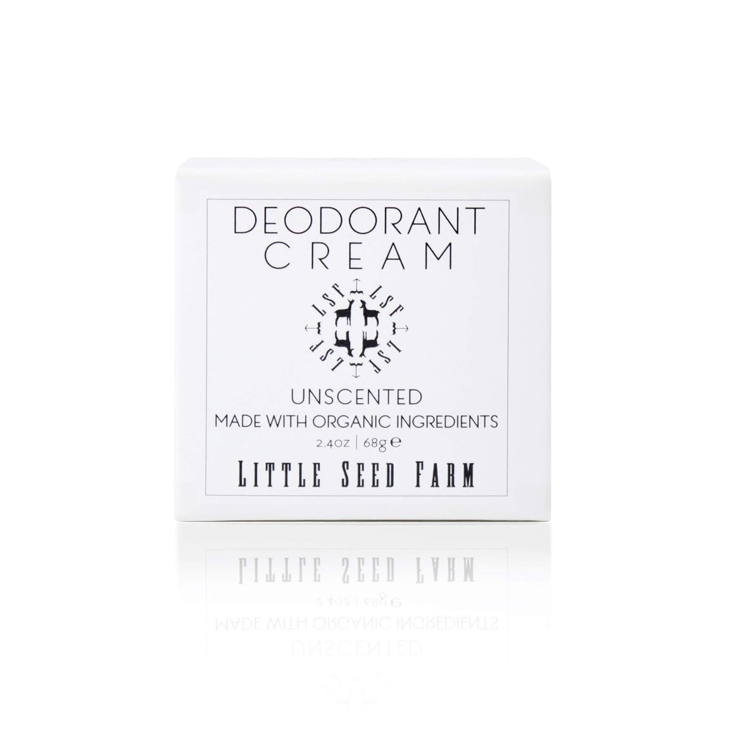 Little Seed Farm All Natural Deodorant Cream - Unscented - Aluminum Free Deodorant for Women or Men, Net Wt. 2.4oz | 68g
