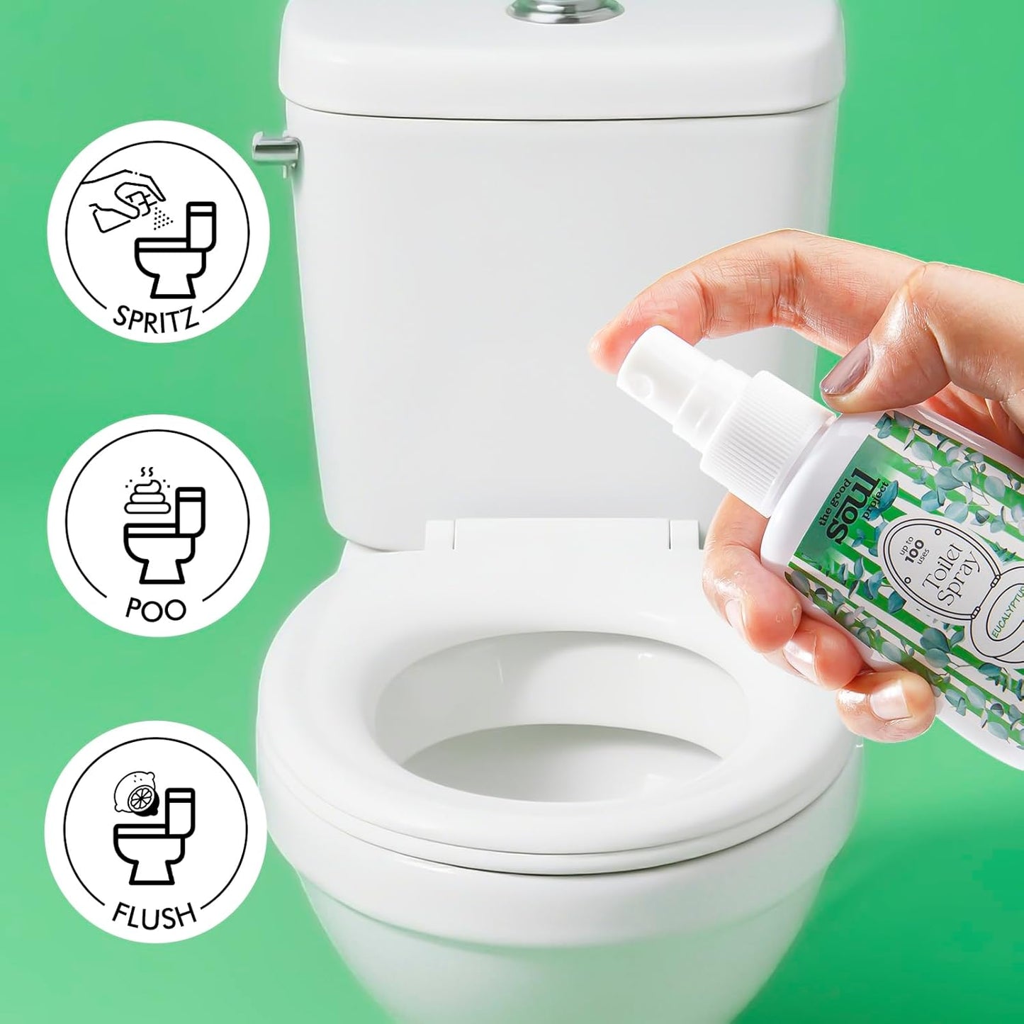 Toilet Spray, Eucalyptus, Bathroom Odor Deodorizer, 2Oz Each Travel Size Air Freshener, 2 Count