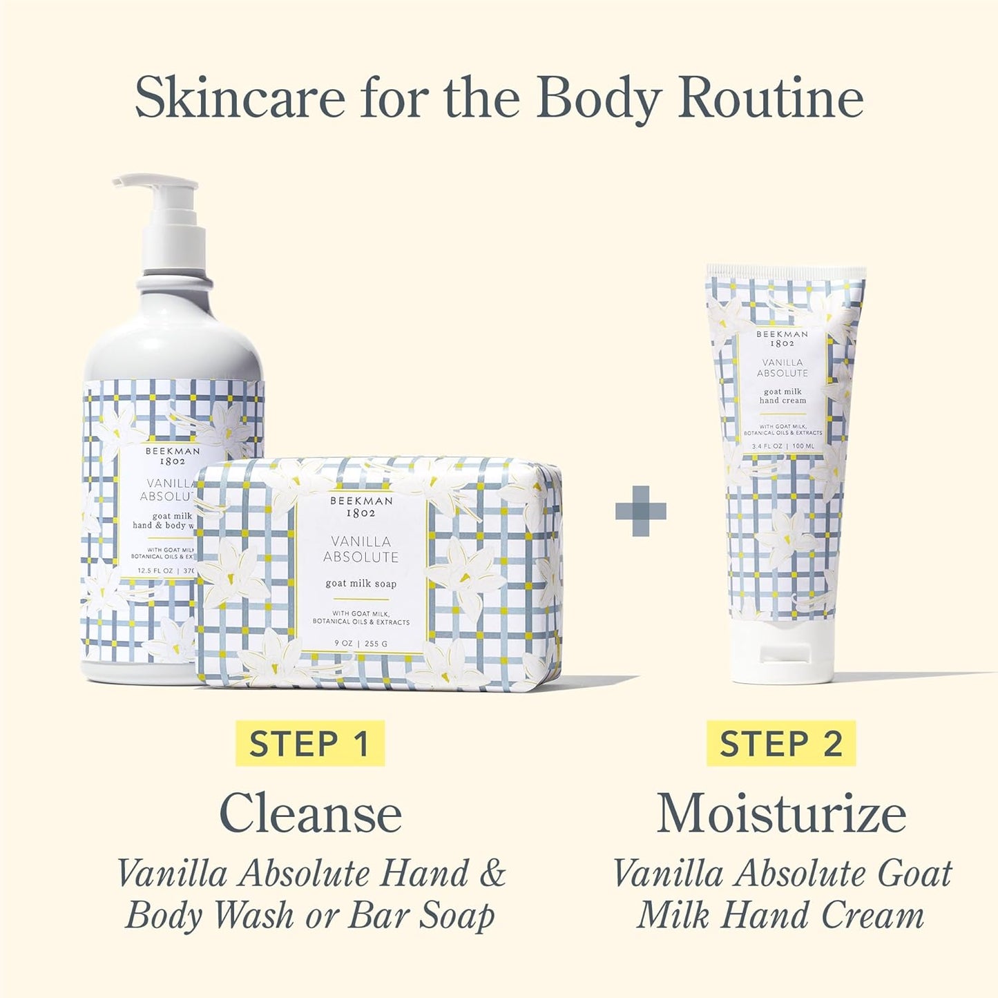 Beekman 1802 Pure Goat Milk Hand Cream, Vanilla Absolute - Scented - 3.4 oz - Moisturizing Lotion for Dry Skin - Anti-Aging Hydration - Good for Sensitive Skin - Cruelty Free