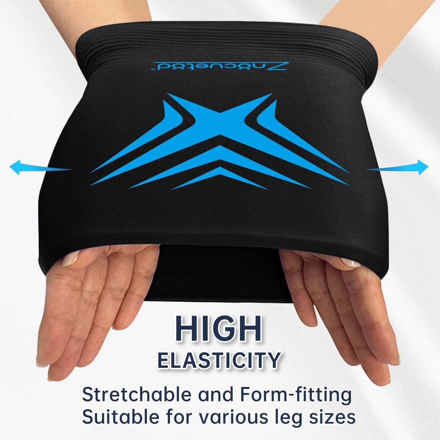 Knee Ice Pack Wrap Extended Ice Packs for Injuries Reusable Leg Freeze Compression Sleeves, Gel Cooling Knees Brace Cold Hot Packs Therapy Flexible for Pain Relief, Surgery Recovery, Meniscus