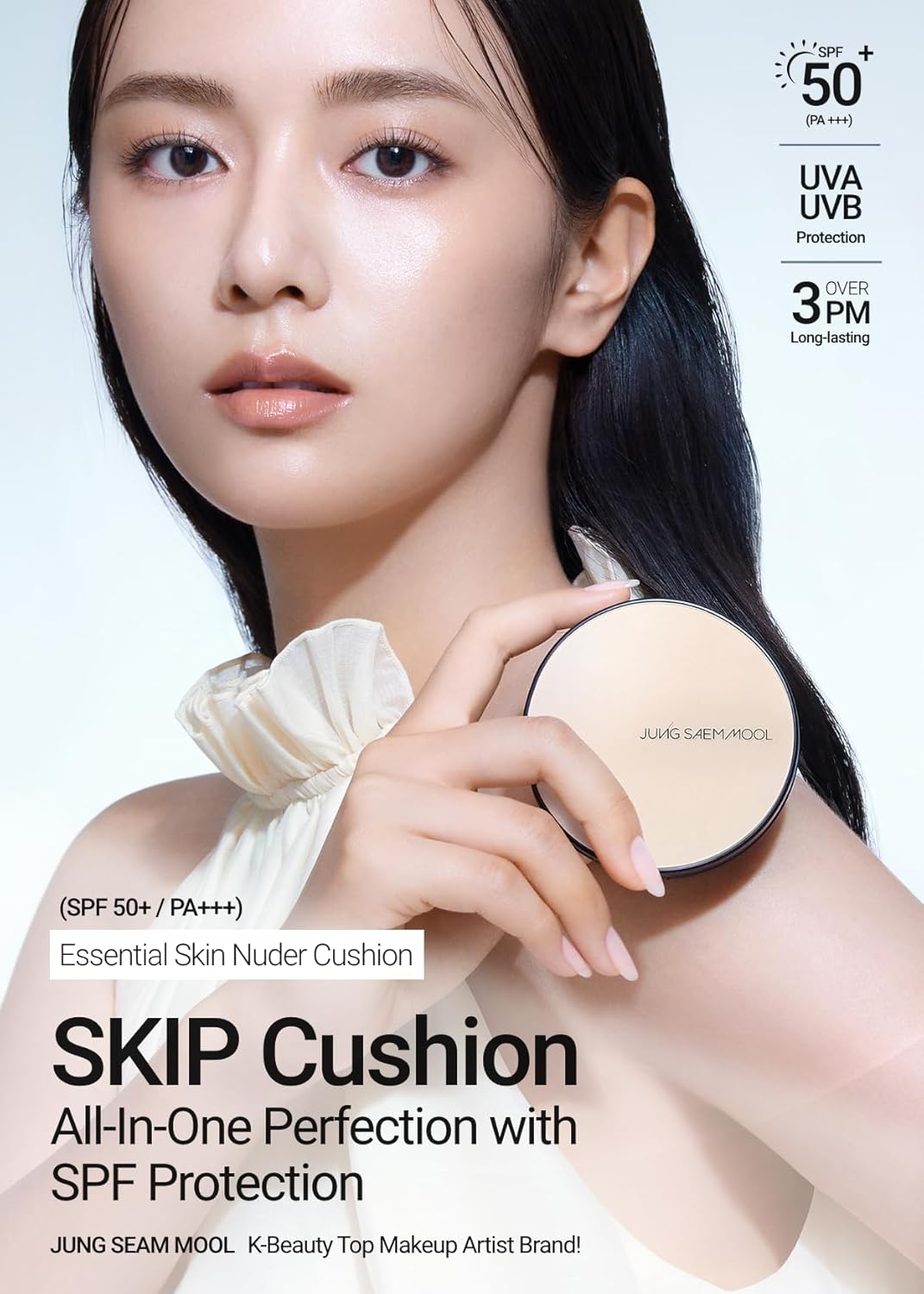 [JUNGSAEMMOOL OFFICIAL] Essential Skin Nuder Cushion (02 Fair Light) | Refill not Included | Natural Finish | SPF50 Broad Spectrum | Makeup Artist Brand | Cream Foundation