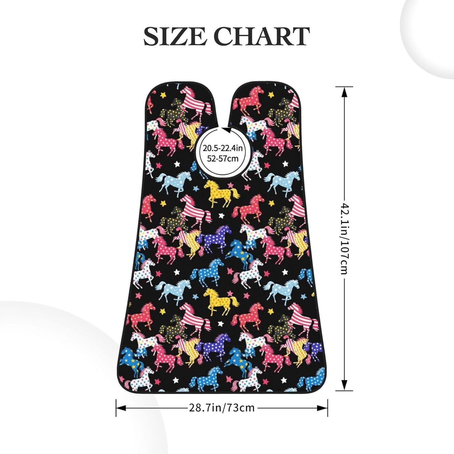 Beard Hair Catcher for Men, Waterproof Shaving Bib Apron Non-Stick, Trimming Tool for Dad Husband, Black Colorful Horse Shave Bib