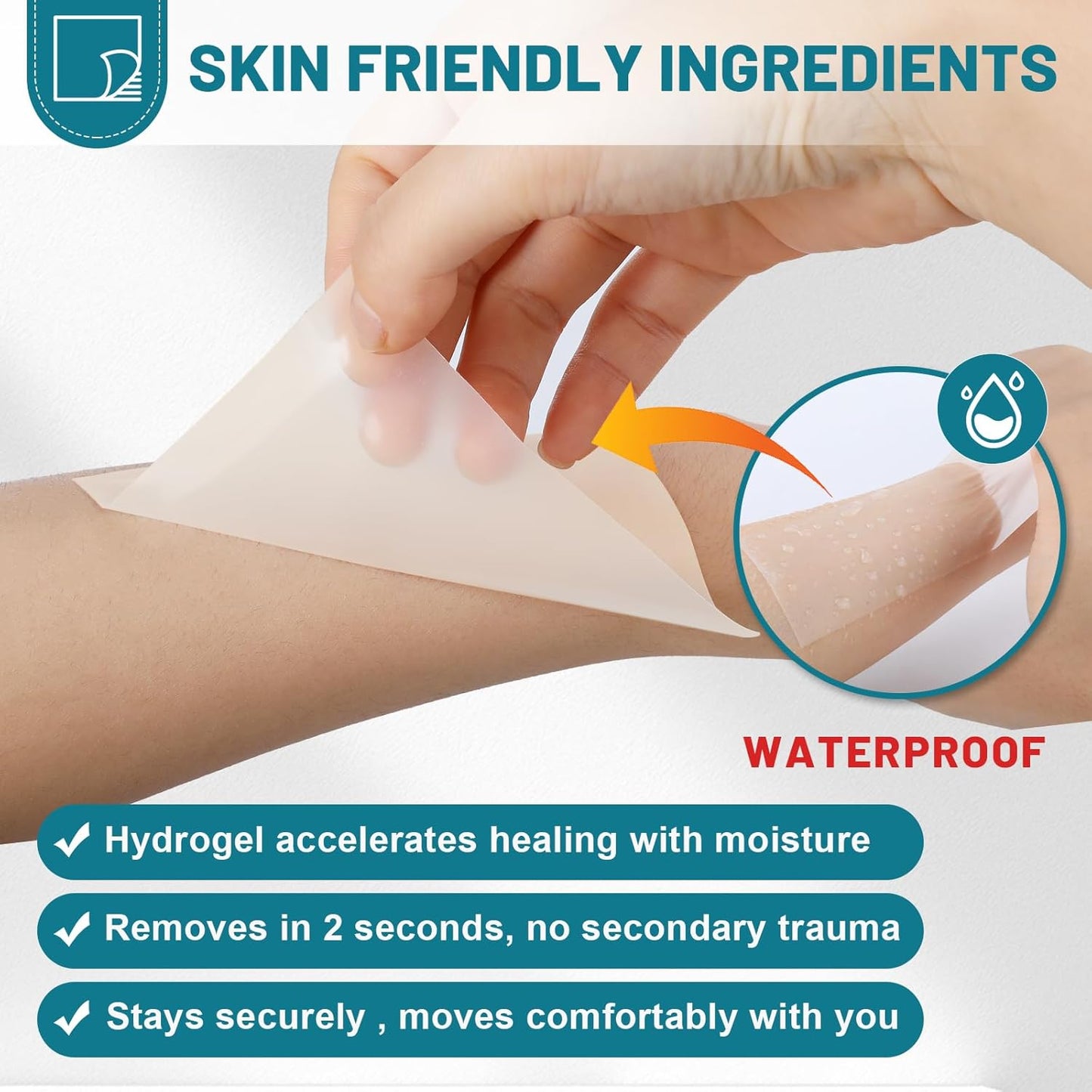 WUYUAN Hydrocolloid Roll for Wound Care, 2in*6.6ft Hydrocolloid Bandages with Self-Adhesive, Extra Large Hydrocolloid Patch Bandages Cut-to-Size, Ultra Absorbent, Waterproof
