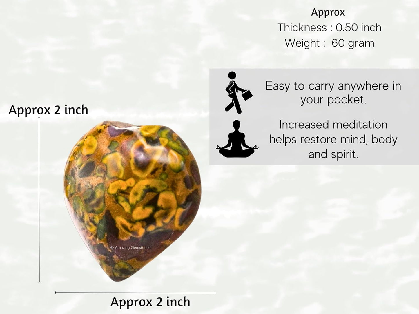 Handmade Heart for Home Decor (Fruit Jasper)