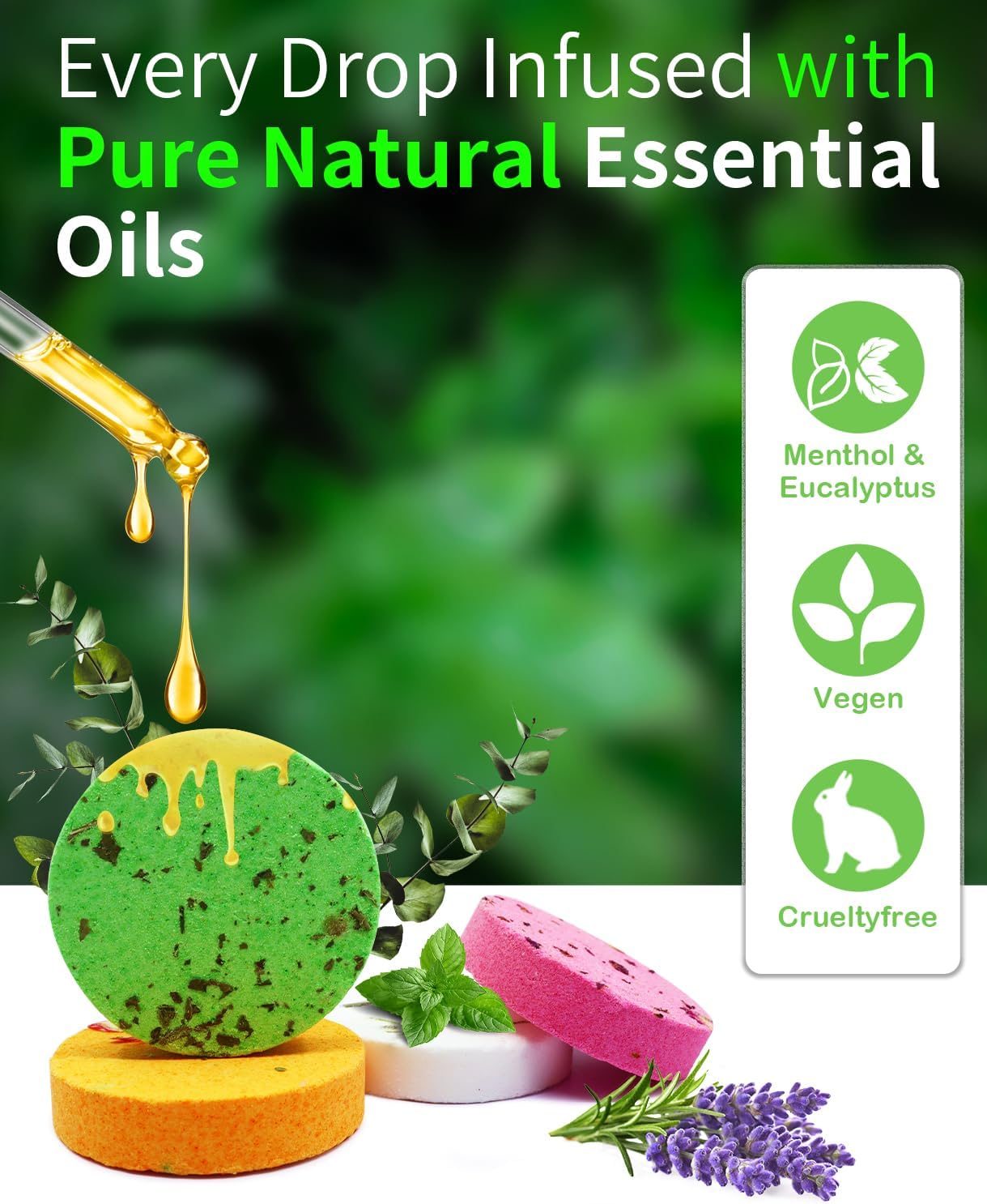 Shower Steamers Aromatherapy - 8 Pack Organic Shower Bombs with Natural Essential Oil, Self Care and Stress Relief Birthday/Home Spa/Christmas Stocking Stuffers/White Elephant Gifts for Women