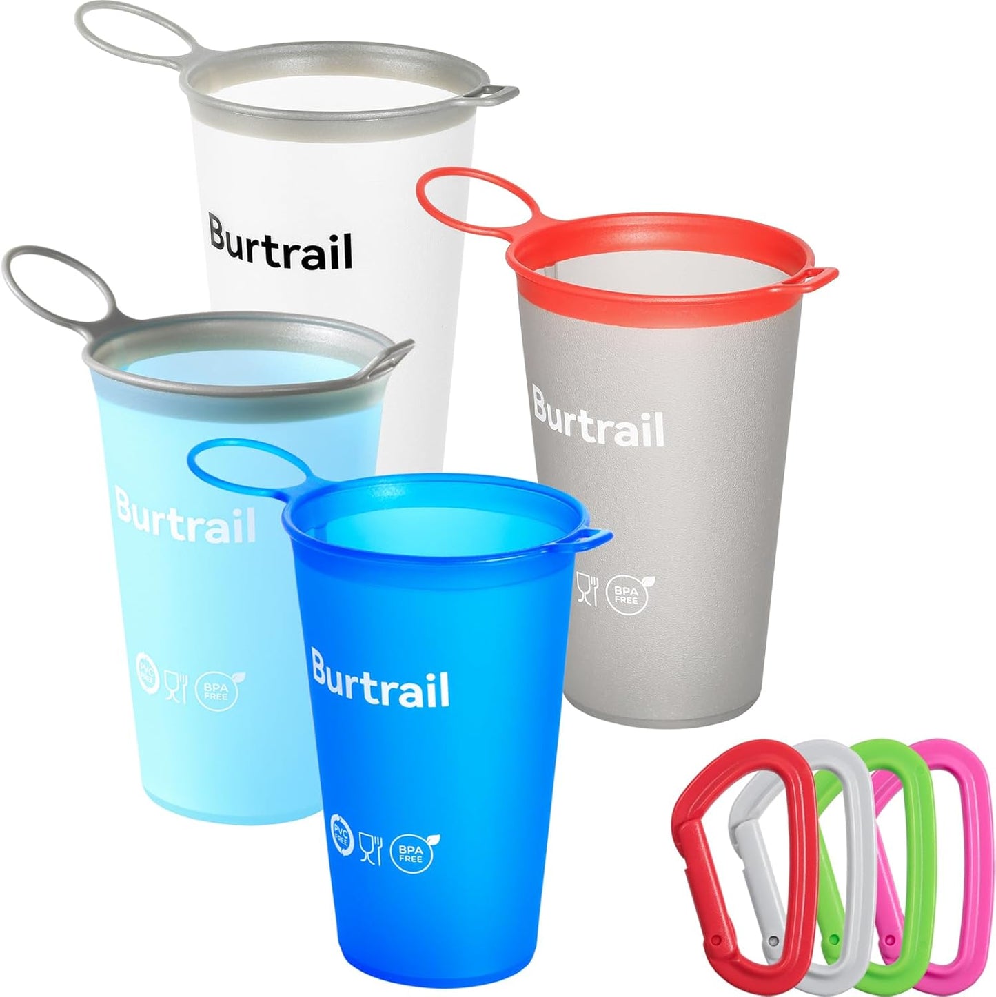 Collapsible Running Cup,200 ml/6.8 fl oz-4Packs TPU Ultralight & Foldable Running Cup,Portable Collapsible Water Cup for Trail Running Marathon Cycling Climbing