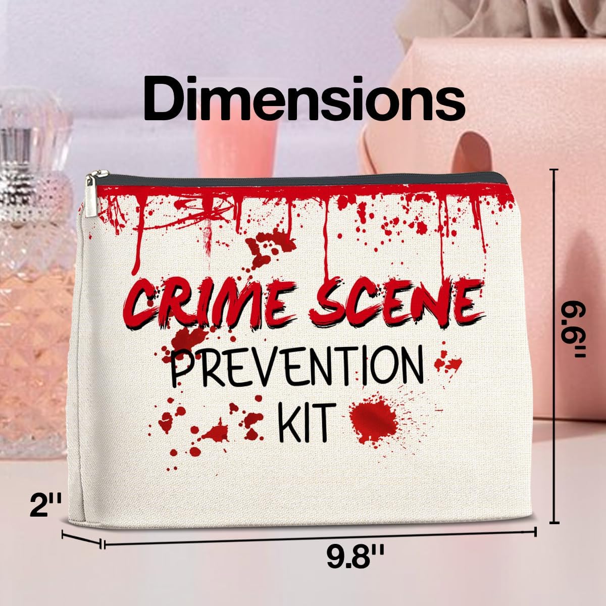 Funny Crime Scene Prevention Kit Makeup Bag Gifts for Women Crime Show Lover Period Pouch Tampon Case Cosmetic Bag Zipper Pouch Travel