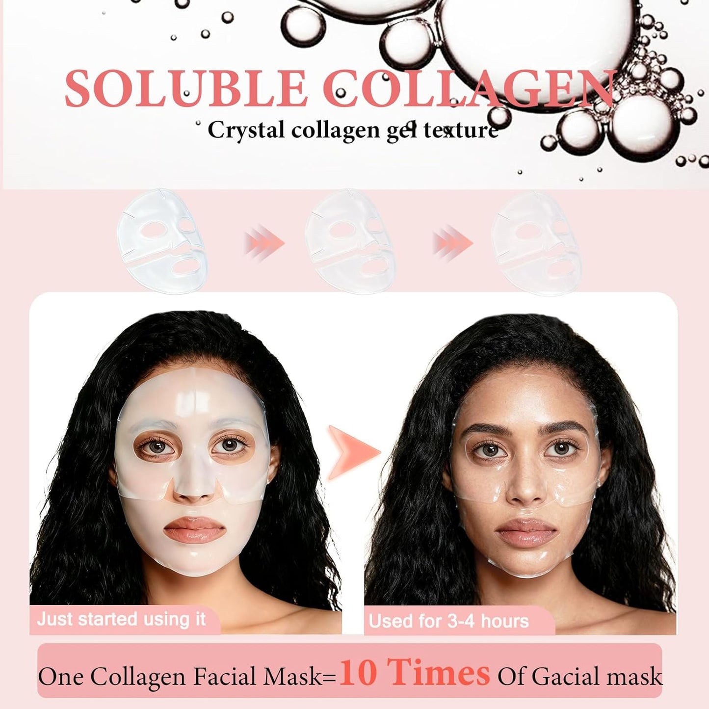 8 Pack Collagen Face Mask, Collagen Face Mask Overnight, Anti-Wrinkle Lifting Collagen Mask, Deeply Hydrates, Minimizes Pores, And Enhances Elasticity