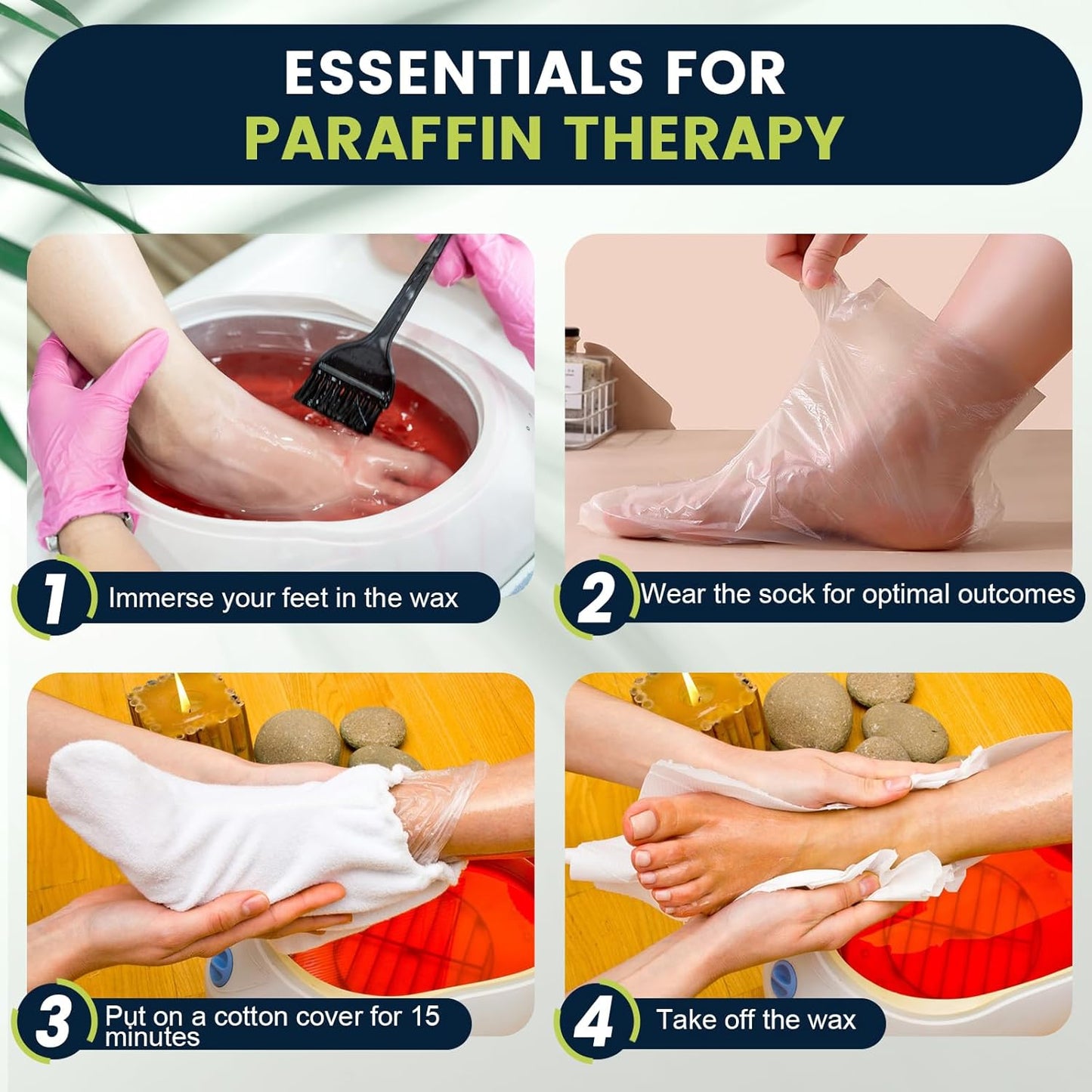 200PCS Plastic Foot Covers for Feet, Leak-Proof Plastic Foot Masks for Moisturizing Feet, Pedicure & Foot Care, 200 Stickers for Snug Closure Included (Fits up to USA 9)