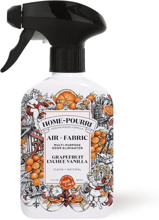 Home-Pourri Air + Fabric Multi-Purpose Odor Freshener Spray, Grapefruit Lychee Vanilla, 11 Fl Oz - Vanilla and Grapfruit Lychee