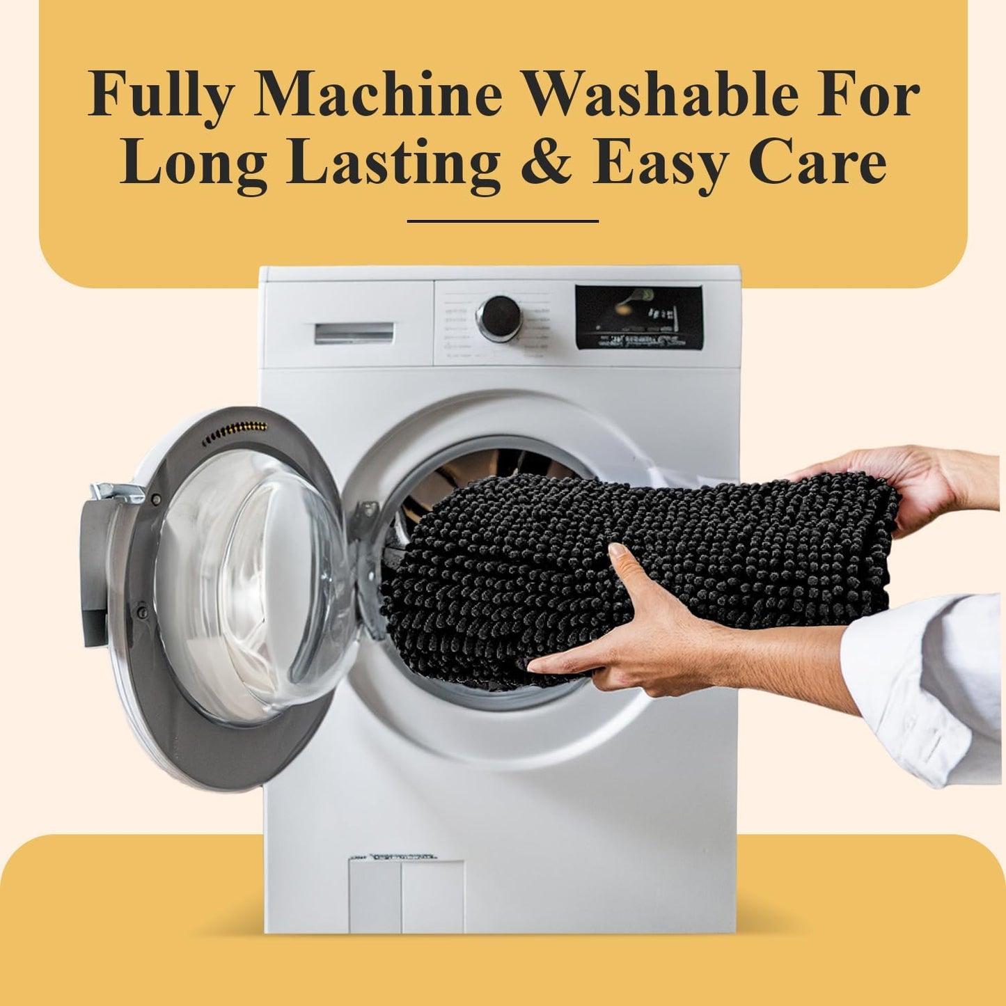 MAYSHINE Plush Shaggy Chenille Bath Mat | Extra Soft, Super Absorbent, Non-Slip Bathroom Rug | Fluffy Microfiber, Area Rug Sets for Bathroom Floor, Kitchen, Living Room | 32"x20" | Grey