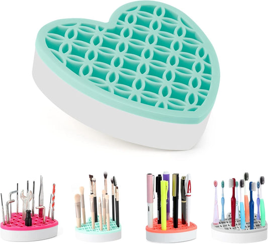 Silicone Makeup Brush Holder, Cosmetic Organizer, Pen Holder for Desk, Pencil Case, Sewing Tool, Beauty Tool, Brushes, Scissors, Toothbrush Holders (Blue)