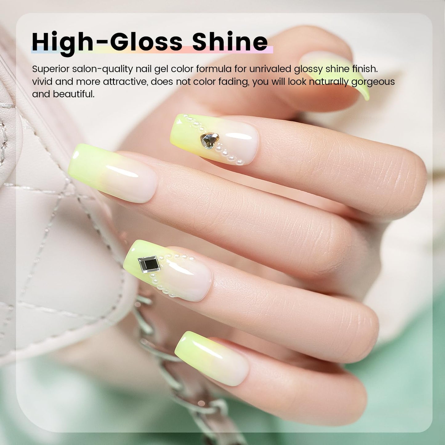 RARJSM Pastel Stained Glass Gel Nail Polish Set 6pcs Clear Orange Yellow Blue Pink Purple Crytal Transparent Jelly Series Sheer Amber Gel Varnish LED UV Curing Requires Spring Easter French Manicure