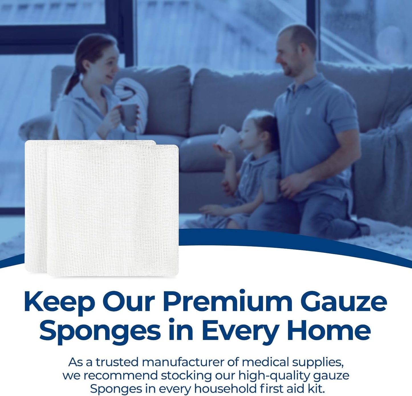 200 Pack 4x4 Inch Gauze Sponges 8-Ply, 100% Cotton Large Gauze Pads for Wound Care, Highly Absorbent Bulk Hospital-Grade First Aid & Surgical Dressing