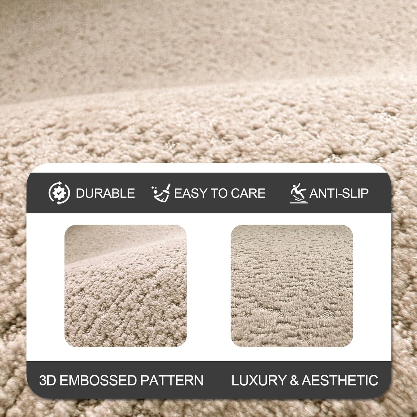 Bath Mat-Non-Slip Bathroom Floor Mats-Absorbent Quick Dry Low Pile Bathroom Rugs Fit Under Door-Bath Rug for Sink,Bathtub,Shower Room,24"×36",Light Coffee