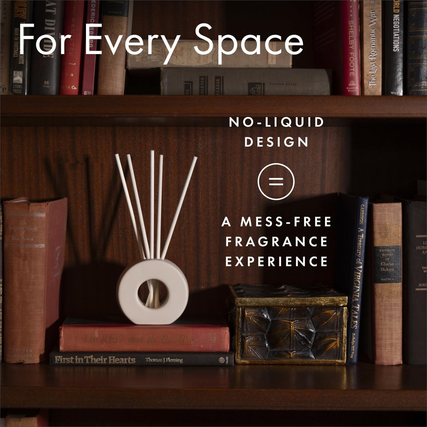 ScentAir Infused Liquidless Reeds | Includes 25 Flameless Reeds and 1 Decorative Vase, White | Essential Oil Aroma Diffuser Sticks | Fresh Spa Scents | Gifting Fragrance | Golden Bamboo